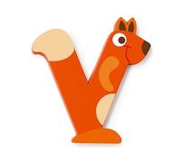 Lettre décorative 'V' en bois Animaux Amusants 6cm Scratch® - Lettre