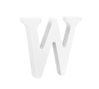 Lettre Décorative W en Bois Blanc 8cm pour Décoration Maison