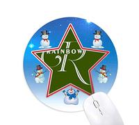 lettre d'expression d'arc - en - ciel bonhomme de neige, tapis de souris série star mat