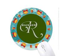 lettre d'expression d'arc - en - ciel tapis de souris souris ronds cadeaux de noël