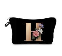 Lettre dorée imprimée femmes sac de voyage demoiselle d'honneur cadeau dames portable sac de maquillage étui de maquillage lettre A-Z sac de maquillage mode rangement sac à main étui de protection