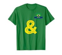 Lettre Drapeau Humain du Brésil et Brésil T-Shirt