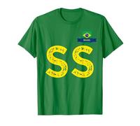 Lettre du Drapeau du Brésil SS Brésil T-Shirt