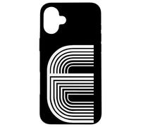 Lettre E - Alphabet Majuscule rétro Coque pour iPhone 16 Plus