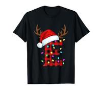 Lettre E de Noël à Carreaux en Bois de cerf T-Shirt