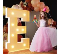 Lettre E Géante à DEL de 120 cm - Panneau Lumineux en Mosaïque pour Chapiteau, Lampes pour Saint-Valentin, Anniversaire, Noël, Nouvel An