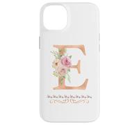 Lettre E initiale aquarelle pour femme Rose poudré Coque pour iPhone 14 Plus