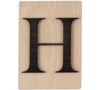 Lettre en bois 14,8 x 10,5 cm - H - Rayher Noir G