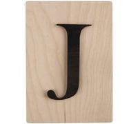 Lettre en bois 14,8 x 10,5 cm - J Noir