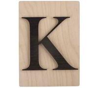 Rayher 63102576 Tuile en bois Lettre K, 1 pce., FSC Mixed Credit, noir, 10,5 x 14,8 cm, épaisseur 4 mm, effet 3D, décoration d’intérieur, arts créatifs