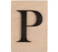 Lettre en bois 14,8 x 10,5 cm - P Noir G