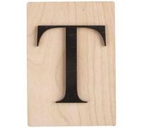 Lettre en bois 14,8 x 10,5 cm - T Noir G