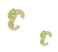 Lettre en bois Animaux C comme 'Caméléon' 8 cm Sevi 1831 - Jouets en