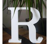 Lettre en bois blanche, env. 20 cm, épaisseur 1,8 cm, lettre R
