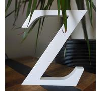 Lettre en bois blanche, env. 20 cm, épaisseur 1,8 cm, lettre Z