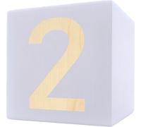 Lettre en bois cube, 5 x 5 cm, blanc, chiffre 2