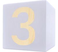 Lettre en bois cube, 5 x 5 cm, blanc, chiffre 3