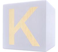 Lettre en bois cube, 5 x 5 cm, blanc, lettre K