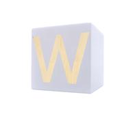Lettre en bois cube, 5 x 5 cm, blanc, lettre W