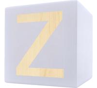 Lettre en bois cube, 5 x 5 cm, blanc, lettre Z