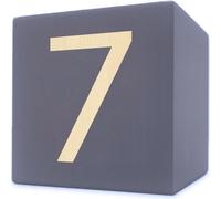 Lettre en bois cube, 5 x 5 cm, gris, chiffre 7