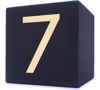 Lettre en bois cube, 5 x 5 cm, noir, chiffre 7