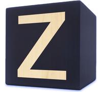Lettre en bois cube, 5 x 5 cm, noir, lettre Z