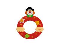 Lettre en bois décorative - SEVI - Lettre O (clown) - Bois - Hauteur 10 cm - Fixation adhésif double-face