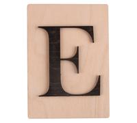 Rayher 63096576 Tuile en bois Lettre E, 1 pce., FSC Mixed Credit, noir, 10,5 x 14,8 cm, épaisseur 4 mm, effet 3D, décoration d’intérieur, arts créatifs