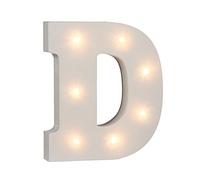 Lettre en bois illuminée D, avec 7 LED, env. 16 cm