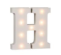 Lettre en bois illuminée H, avec 9 LED, env. 16 cm