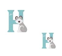 Lettre en bois - SEVI - H - 10 cm - Animaux - Décoration murale - Mixte