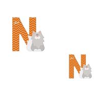 Sevi – Lettre en bois N (Chat norvégien) 10 cm – Peinte à la main, 12 couleurs