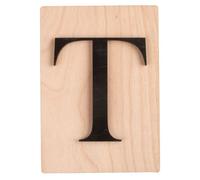 Rayher 63111576 Tuile en bois Lettre T, 1 pce., FSC Mixed Credit, noir, 10,5 x 14,8 cm, épaisseur 4 mm, effet 3D, décoration d’intérieur, arts créatifs