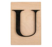 Lettre en bois 14,8 x 10,5 cm - U Noir G