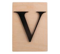 Rayher 63113576 Tuile en bois Lettre V, 1 pce., FSC Mixed Credit, noir, 10,5 x 14,8 cm, épaisseur 4 mm, effet 3D, décoration d’intérieur, arts créatifs