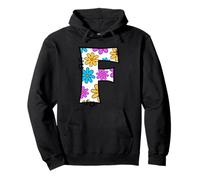 Lettre F Daisy Floral Retro Alphabet Graphic Sweat à Capuche