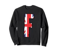 Lettre F Union Jack Initiale Royaume-Uni Sweatshirt