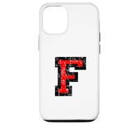 Lettre F (Vintage Noir et Rouge) F Coque pour iPhone 12/12 Pro