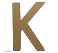 Lettre fantaisie K - 19 x 30 cm - DECOPA - DECOPATCH - Carton - Papier - Artisanal