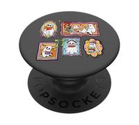 Lettré Fantôme rétro lisant des Livres Rat de bibliothèque PopSockets PopGrip Adhésif