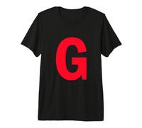 Lettre G en Gras Rouge avec Monogramme de l'alphabet de l'équipe Sportive Universitaire T-Shirt Haut de Gamme