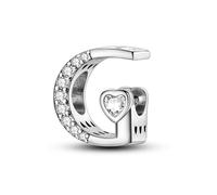 Lettre g et breloque coeur, accessoire de bracelet à breloques en argent sterling 925, compatible avec le collier bracelet pandora, cadeau pour femme