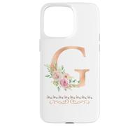 Lettre G initiale aquarelle rose poudré fleur rose Coque pour iPhone 15 Pro Max