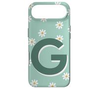 Lettre G Initiale Monogramme Bleu Sarcelle Motif Marguerite Coque pour iPhone Air