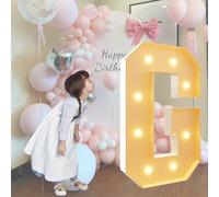 Lettre G lumineuse à DEL pour chapiteau 120 cm - Cadre prédécoupé - Lettres lumineuses géantes pour chapiteau de maternelle, maternelle, lycée