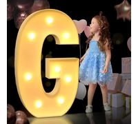 Lettre G lumineuse de 100 cm pour chapiteau - Lettres géantes en mosaïque pour chapiteau - Décorations de fête d'anniversaire, de mariage - Décoration de bricolage