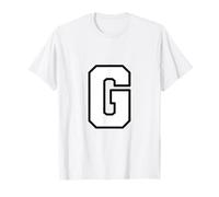 Lettre G majuscule alphabet universitaire monogramme initiale T-Shirt