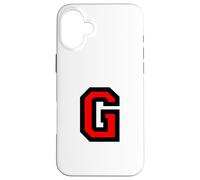 Lettre G (Rouge) G Coque pour iPhone 16 Plus