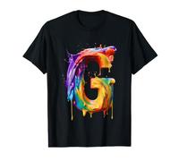 Lettre G vibrante - Peinture Splash Art Initiale T-Shirt Graphique avec Valeur